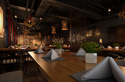潮阳简约大气中式风格餐厅设计装修效果图