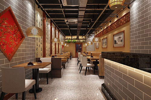 潮阳传统中式餐厅餐馆装修设计效果图