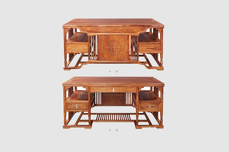 潮阳中式家居装饰书房桌椅组合家具效果图